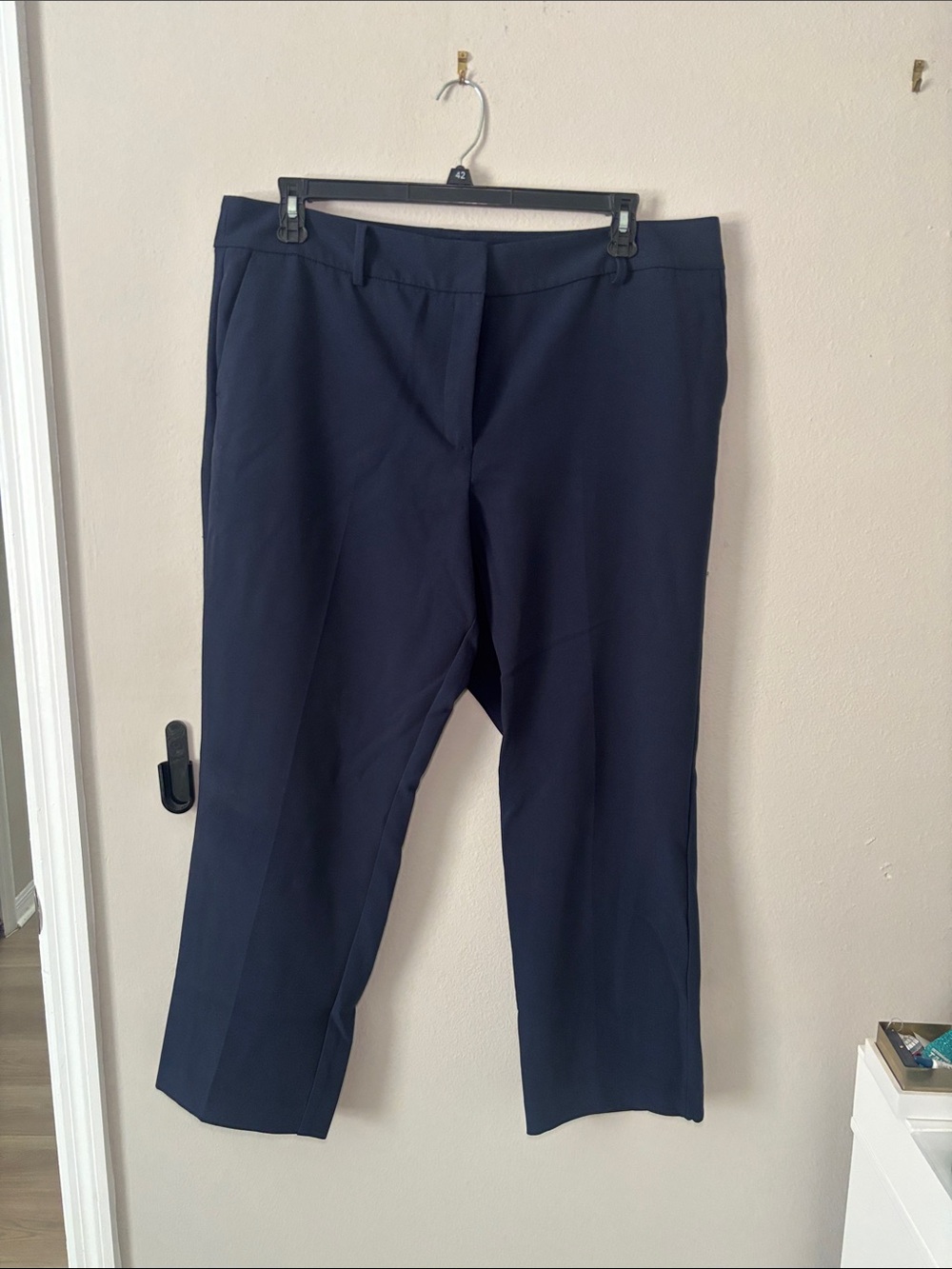 Ann Taylor Navy Straight-Leg Work Trousers